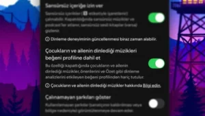 Spotify çocuk müzik ayarı